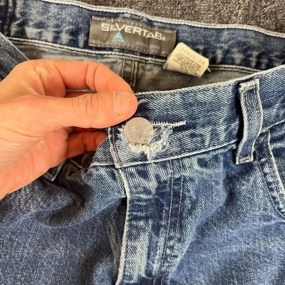 Vtg Levi's Silvertab Jeans Baggy Fit Men's 32X32 (32X31) Blue Denim Grunge Skate